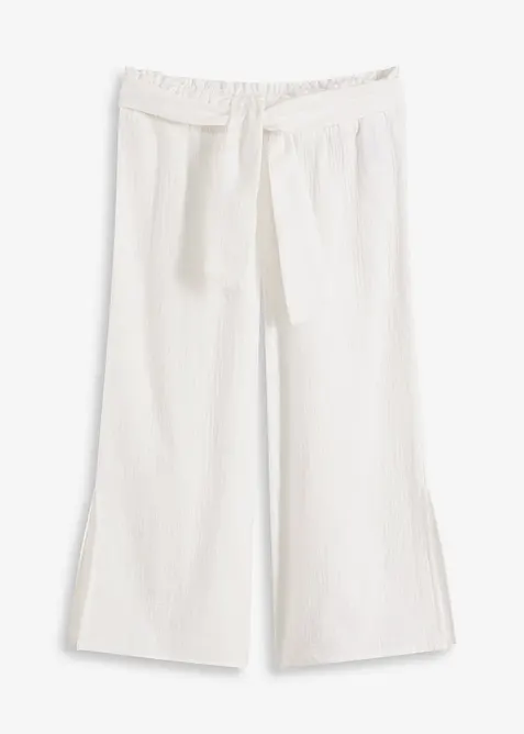 Pantalon de plage en gaze de coton, longueur 3/4, bonprix
