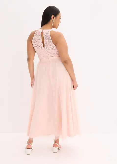 Robe longue avec dentelle et jupe en tulle, bonprix