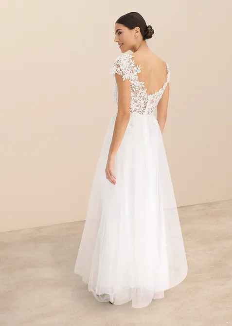 Robe de mariée en tulle délicat et dentelle, bonprix