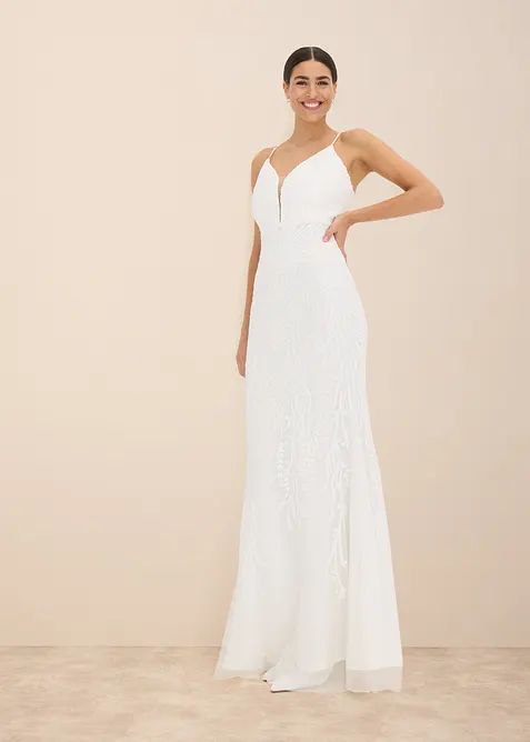 Robe de mariée brodée de sequins, bonprix