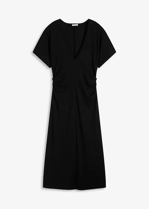Robe en jersey c&ocirc;tel&eacute;, fronc&eacute;e sur le c&ocirc;t&eacute;, bonprix