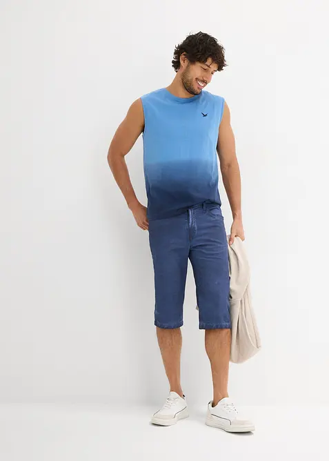 Bermuda long en toile d&eacute;lav&eacute;e, regular, bonprix