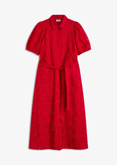 Robe chemise en broderie anglaise, 100% coton, bonprix