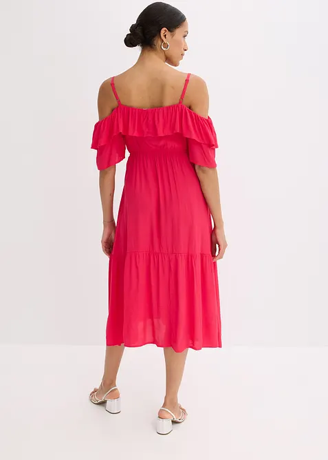 Robe à volants en viscose texturée, bonprix