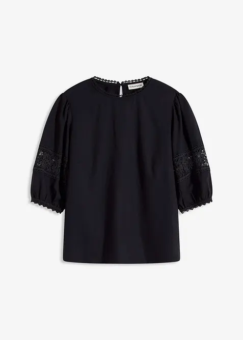 Blouse manches courtes contenant du lin, bonprix