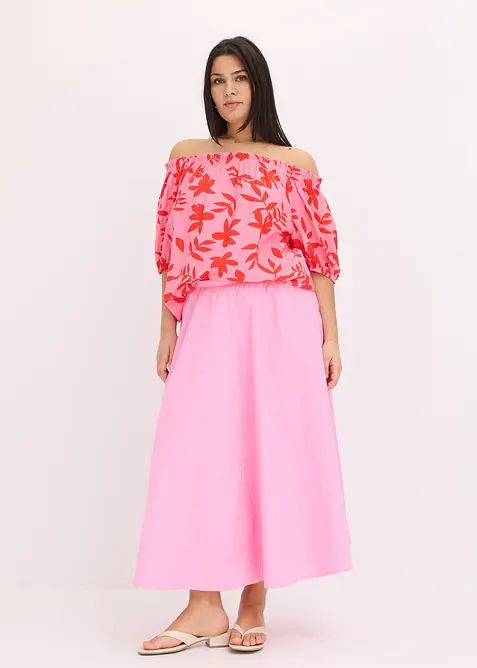 Blouse col Bardot imprimée en viscose mélangée, bonprix