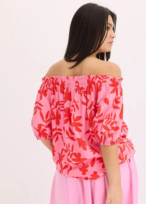 Blouse col Bardot imprimée en viscose mélangée, bonprix