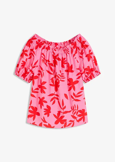 Blouse col Bardot imprimée en viscose mélangée, bonprix