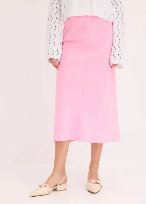 Jupe midi en satin, bonprix