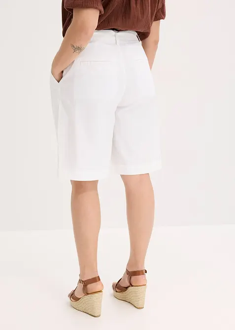 Short en twill avec ceinture &agrave; nouer, bonprix