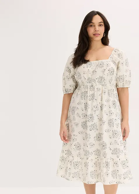 Robe midi à manches bouffantes, bonprix
