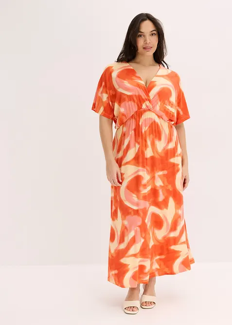 Robe longue à imprimé batik, en viscose douce et extensible, bonprix