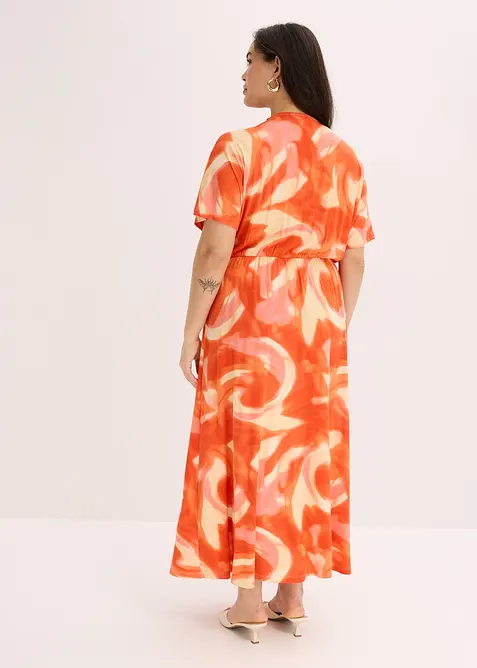 Robe longue à imprimé batik, en viscose douce et extensible, bonprix