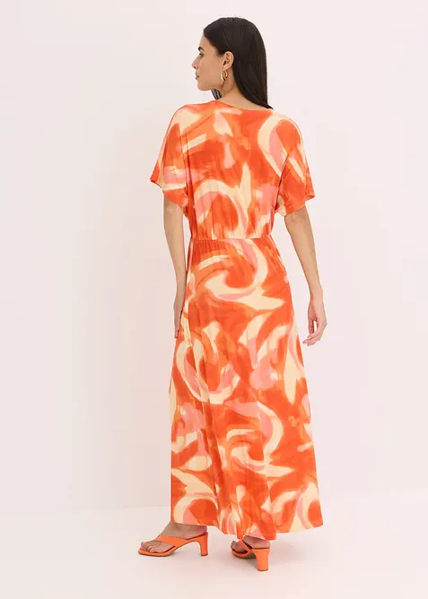 Robe longue à imprimé batik, en viscose douce et extensible, bonprix