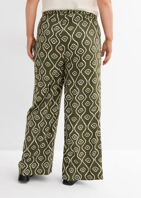 Pantalon à taille élastiquée en viscose fluide, bonprix
