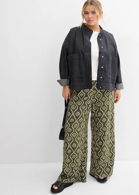 Pantalon à taille élastiquée en viscose fluide, bonprix