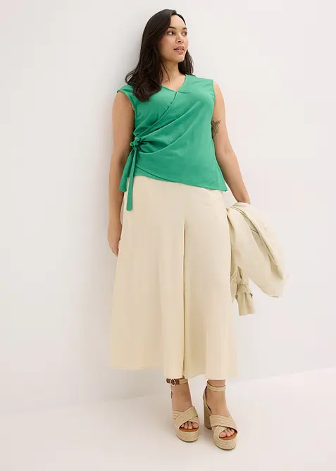 Haut esprit cache-cœur en jersey crêpe, bonprix