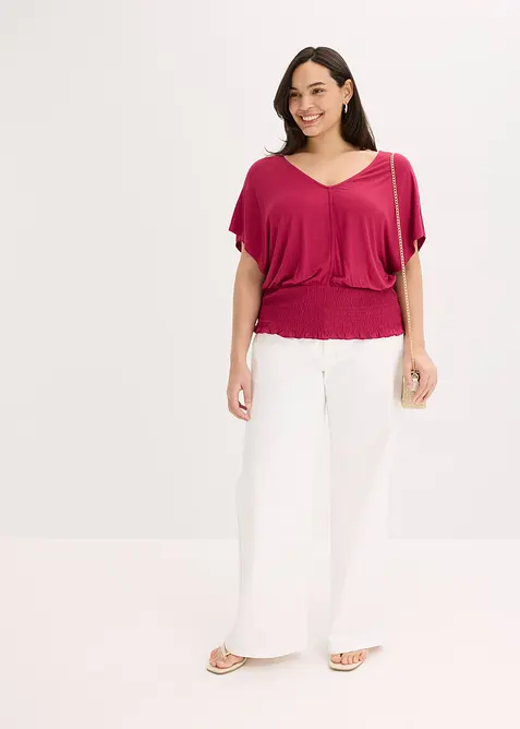 T-shirt à base smockée, bonprix