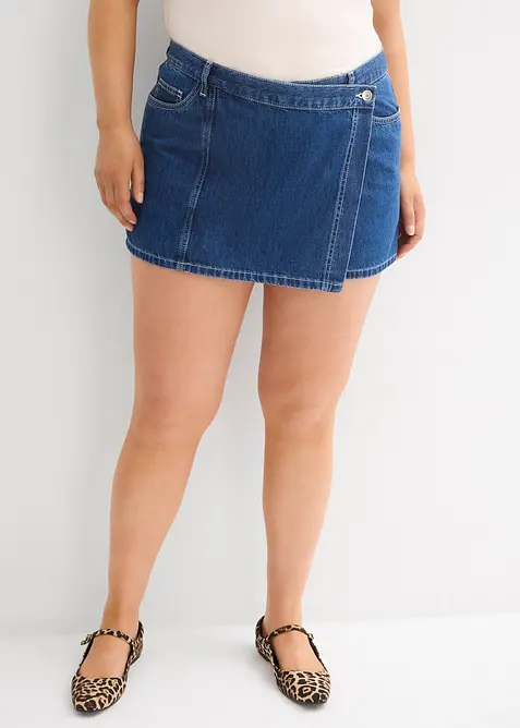 Jupe-short en jean, taille mi-haute, bonprix