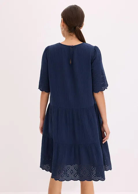 Robe en gaze de coton à broderies anglaises, bonprix