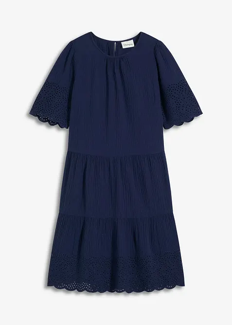 Robe en gaze de coton à broderies anglaises, bonprix