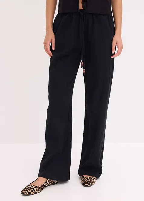 Pantalon large et texturé, bonprix