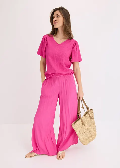 T-shirt en crêpe texturé, bonprix