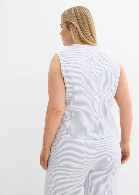 Veste sans manches en denim rayé, bonprix