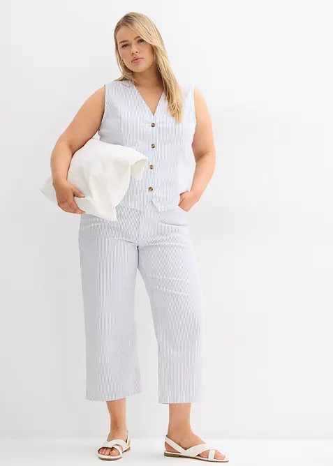 Veste sans manches en denim rayé, bonprix