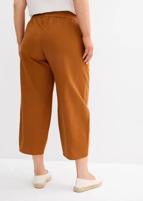 Pantalon de grossesse avec bandeau, en lin et coton, bonprix