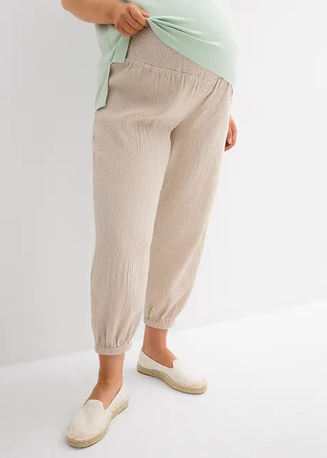 Pantalon de grossesse 2en1, 100% gaze de coton, bonprix