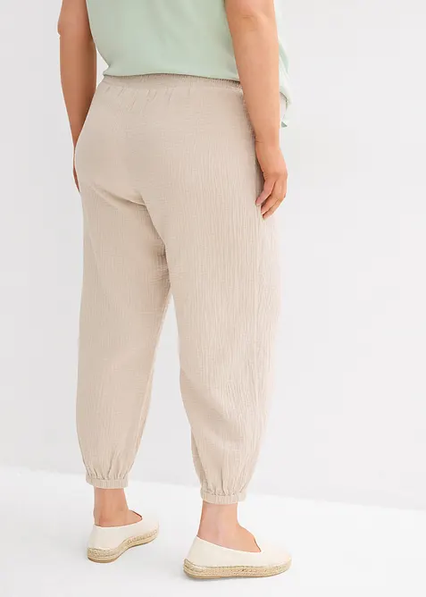 Pantalon de grossesse 2en1, 100% gaze de coton, bonprix