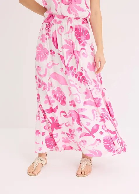 Jupe longue en viscose texturée, bonprix