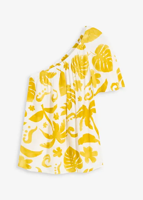 Blouse à encolure asymétrique en viscose texturée, bonprix