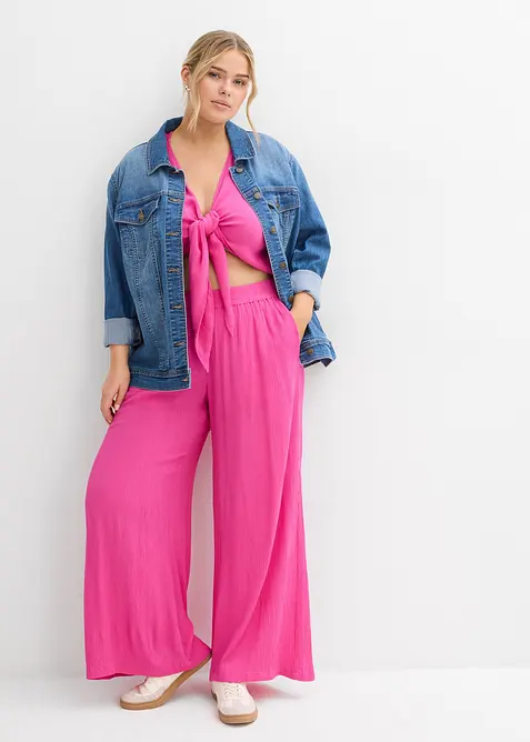 Pantalon taille élastiquée en viscose fluide, bonprix