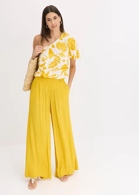 Pantalon taille &eacute;lastiqu&eacute;e en viscose fluide, bonprix