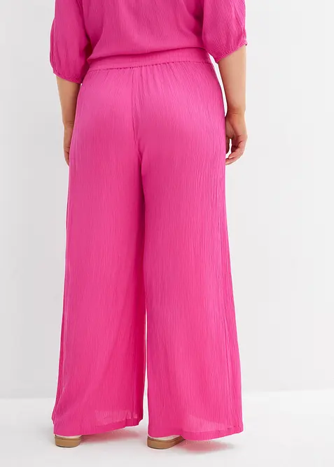 Pantalon taille élastiquée en viscose fluide, bonprix