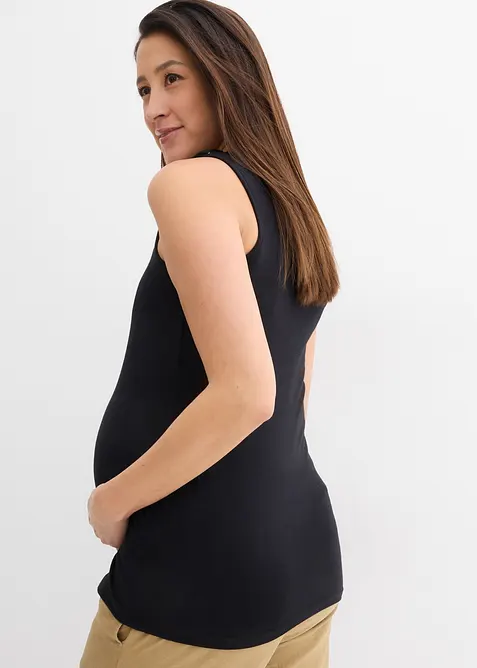 Lot de 2 tops de grossesse et d’allaitement en coton, bonprix