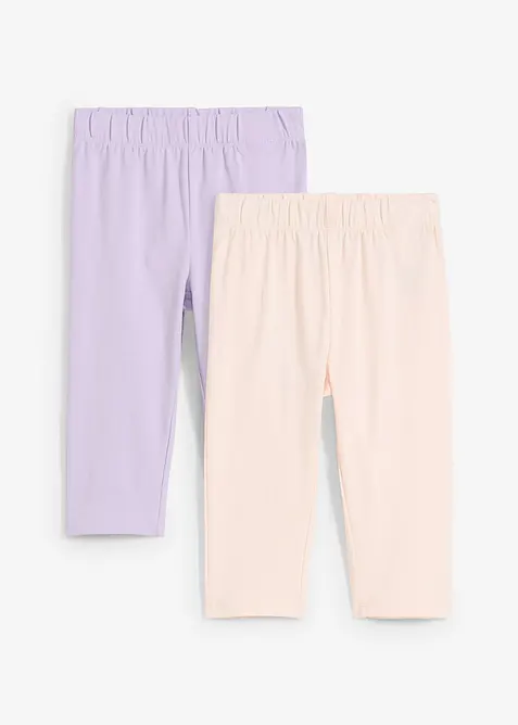 Lot de 2 leggings corsaire en coton mélangé extensible, bonprix