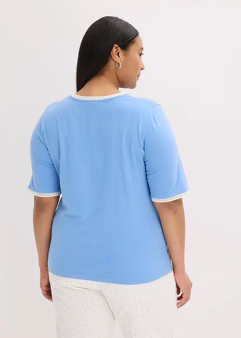 T-shirt &agrave; liser&eacute;s en dentelle, bonprix