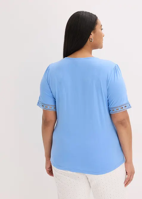 T-shirt tunique avec dentelle, bonprix