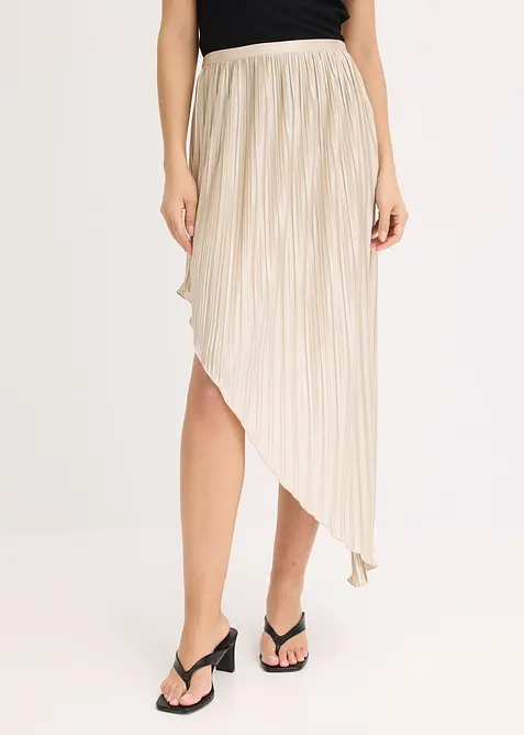 Jupe plissée en satin brillant, bonprix