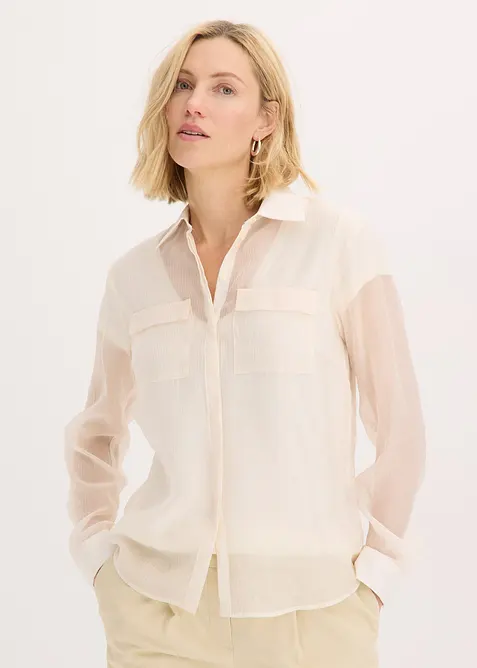 Chemisier transparent et texturé, bonprix