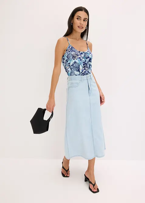 Top &agrave; fines bretelles en viscose extensible douce, bonprix