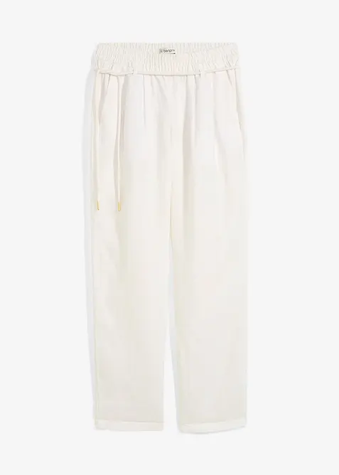 Pantalon taille élastiquée 100 % lin, bonprix