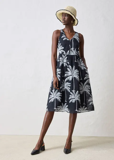 Robe midi en ramie, bonprix