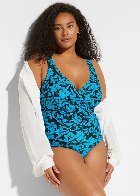 Maillot 1 pièce sculptant, maintien léger, style portefeuille, bonprix