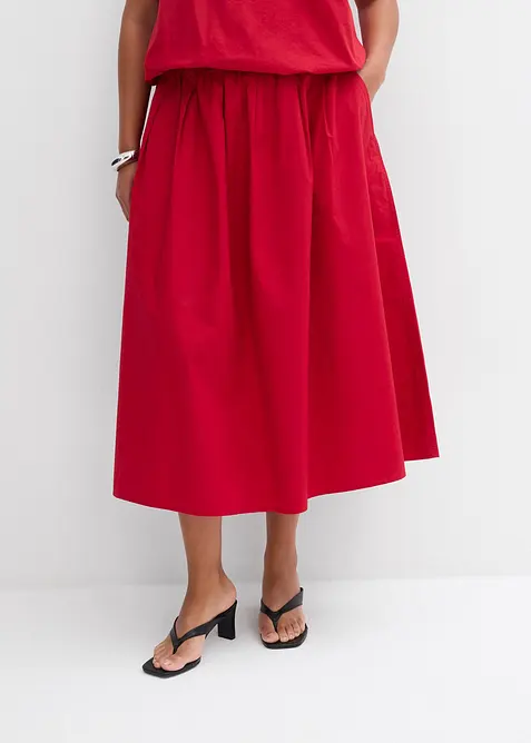 Jupe midi 100% coton, bonprix