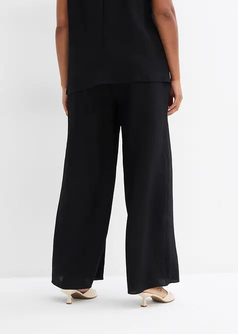 Pantalon en viscose mélangée, effet froissé, bonprix