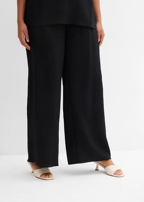 Pantalon en viscose mélangée, effet froissé, bonprix